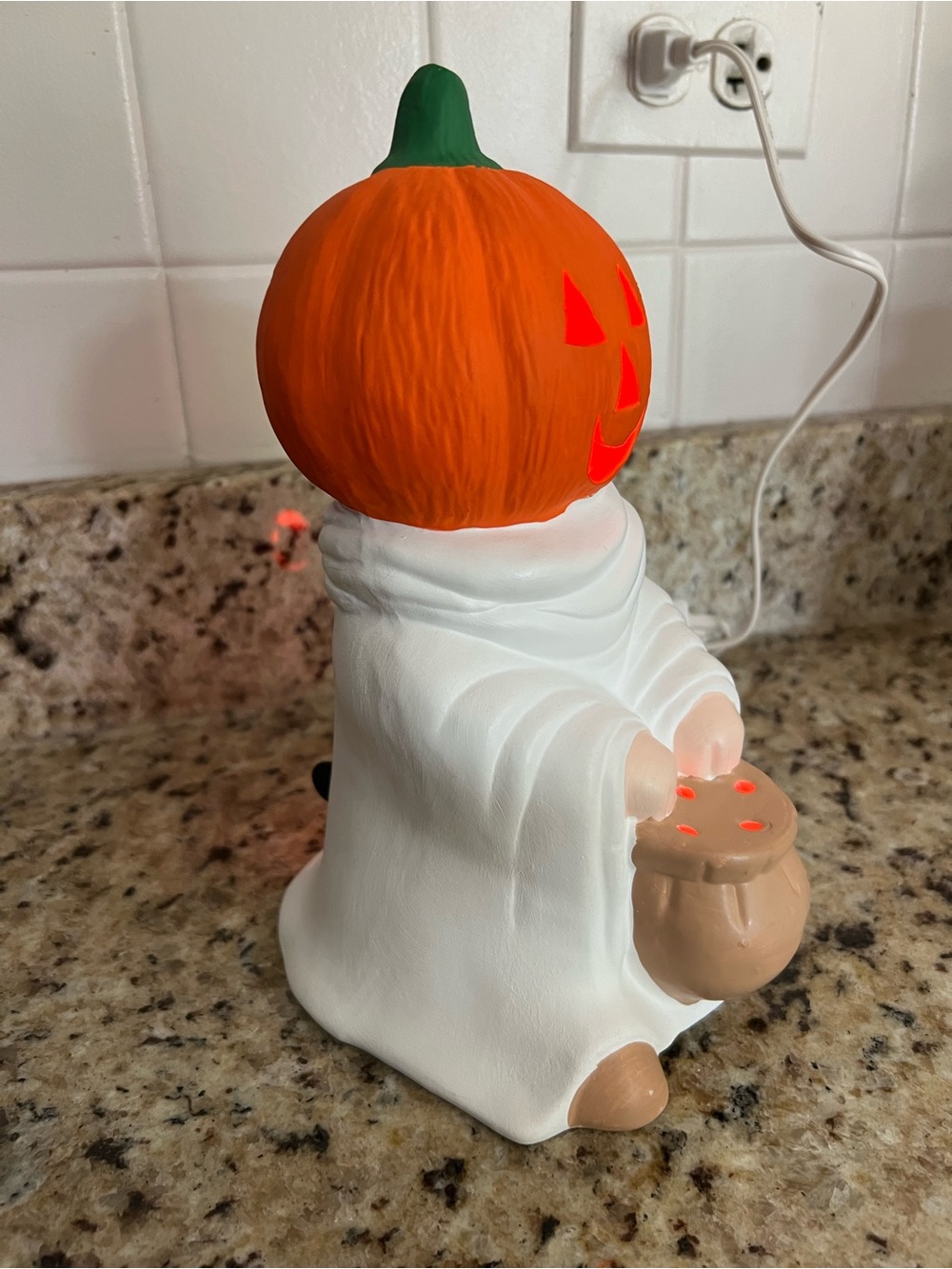 Vintage Halloween Ghost Lamp With Pumpkin Head - Picture 13 of 15